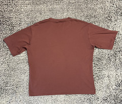 Uniqlo AIRism Shirt Adult Large Red Short Sleeve Oversized Crew Neck Dark Wash