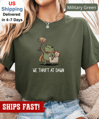 We Thrift At Dawn Shirt, Funny Frog Meme Thrifting Tee, Thrift Lover TShirt, Vin