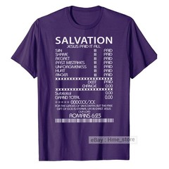 Salvation Jesus Paid It All T-shirt Fun Receipt Romans Bible Scripture Christian