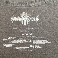 Kingdom Hearts III Disney Square Enix Graphic T-Shirt Black Large Gamer Anime