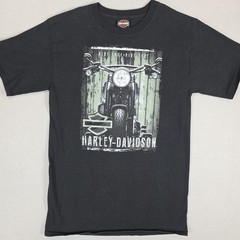 Harley Davidson Graphic T-Shirt Mens Medium Tall Black Antique Motorcycle Mexico