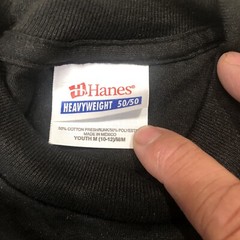 Vintage 90s Hanes HEAVYWEIGHT T-shirt – NOS Size Youth M Black Lot Of 2