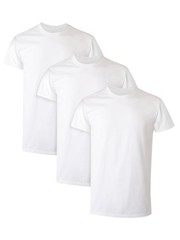 3 Pack Mens 100% Cotton Moisture-Wicking Crew Tee Undershirts,3XLarge White