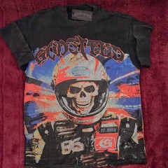 Godspeed New York Racing Skull Graphic Tee Faded Black Mens Large NWT Shirt