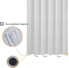 72×78 Polyester Shower Curtain Liner Waterproof Fabric with Magnets