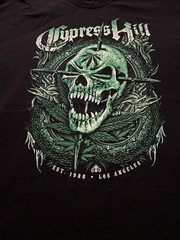 Cypress Hill T Shirt Adult 3XL Black Green Skull Music Band Hip Hop Cannabis