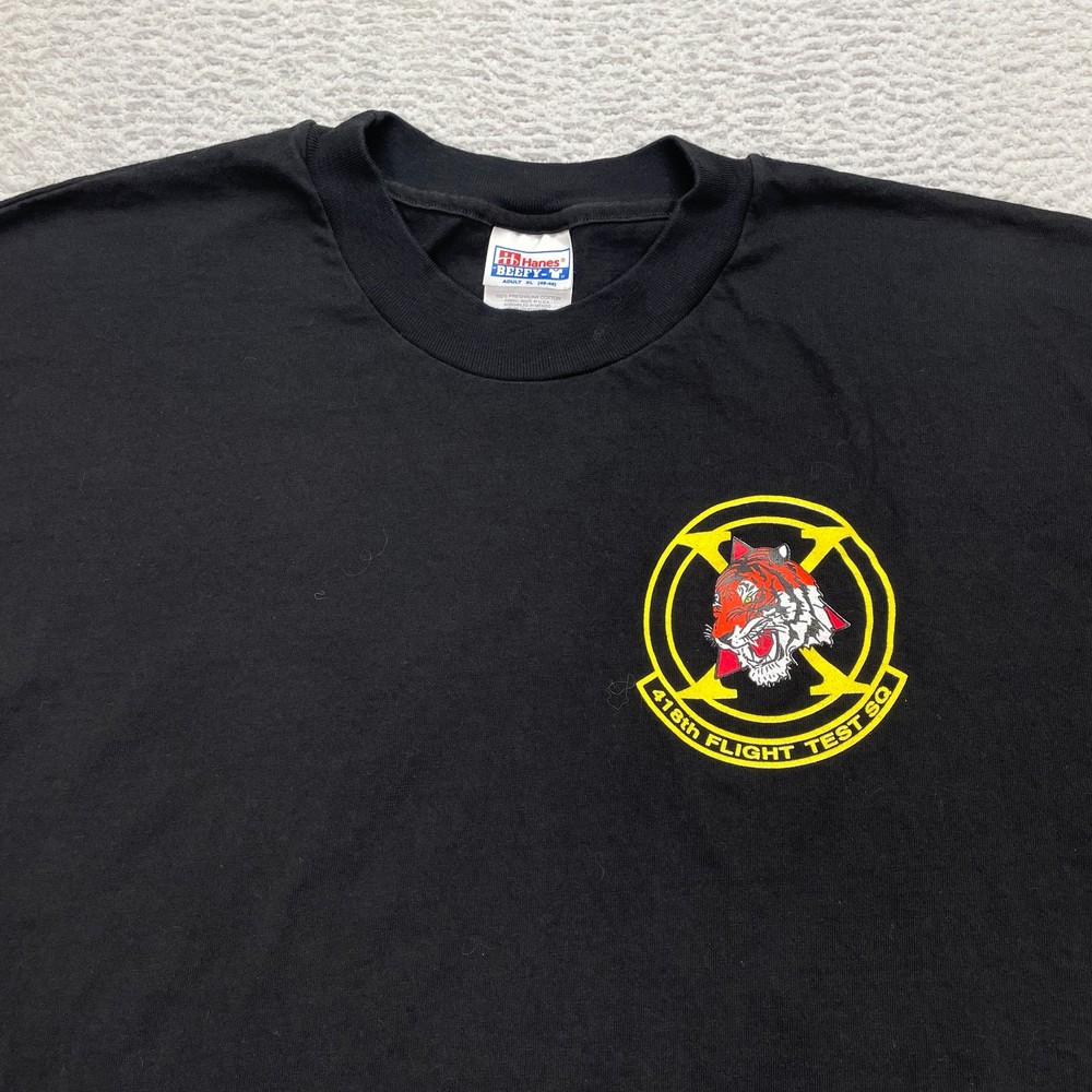 Vintage USAF 418th Flight Test Squadron FLTS T-Shirt Mens XL USA MADE