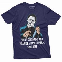 Social Distancing and Wearing Mask Funny Halloween Horror T-shirt Michael Myers