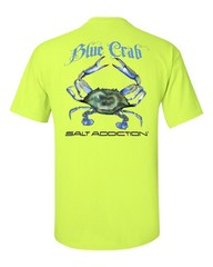 Salt Addiction Saltwater Blue Crab Fishing Short Sleeve T Shirt Ocean