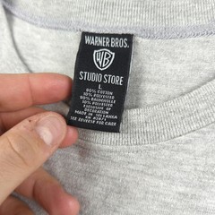 Vintage Warner Bros Studio Store Shirt Mens L Gray Pepe Le Pew Pocket Black Book