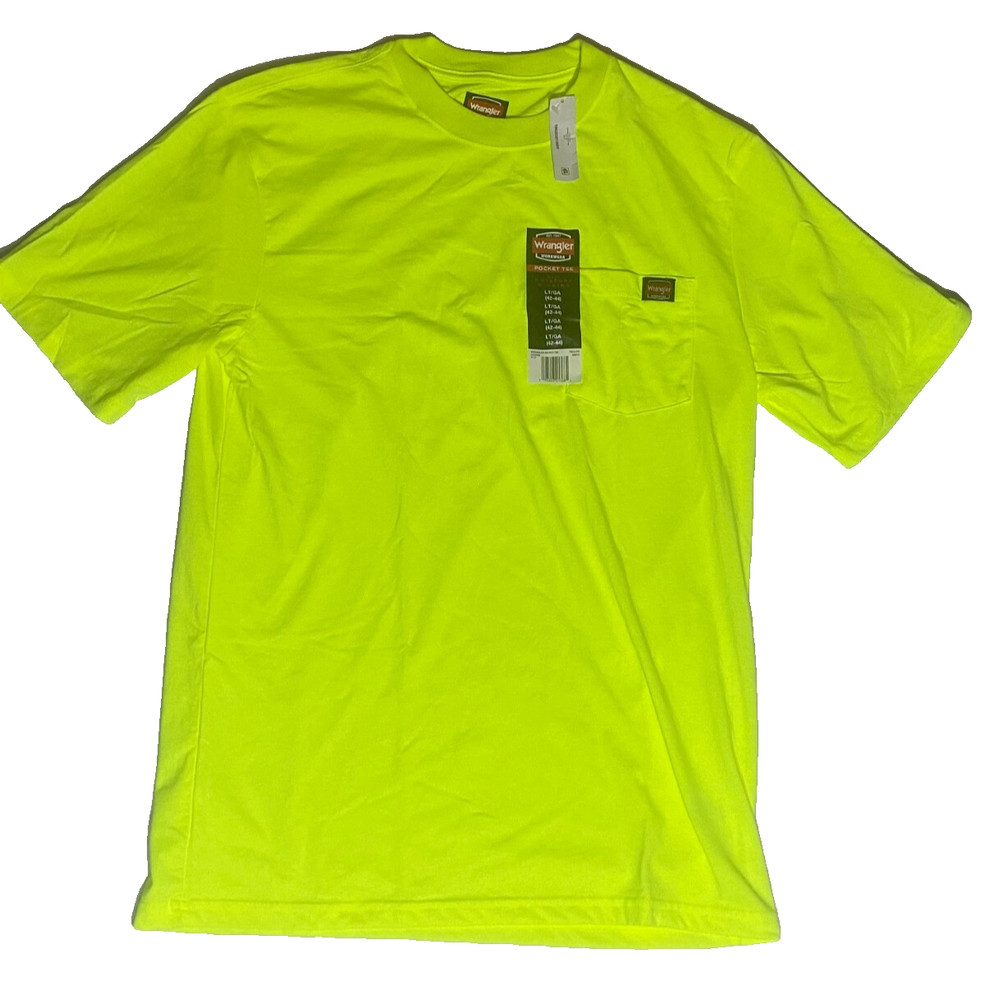 Wrangler Workwear T Shirt Men’s Large Safety Yellow Green