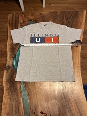 Classic University of Illinois Gray Large T-Shirt Delta Pro Weight Sz L Large