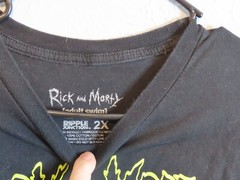 Rick and Morty ADULT SWIM Men’s Black T-shirt Spaceship Ripple Junction 2XL