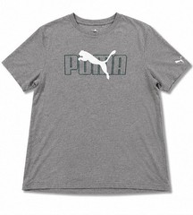 PUMA Mens Gray Graphic Logo T Shirt Size L Large Short Sleeve Athletic Tee