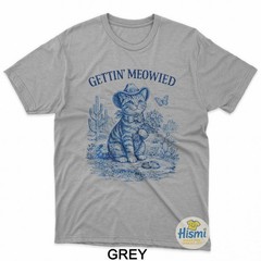 Bachelorette Party Cowboy Cowgirl Getting Meowied Cat Bride T-Shirt