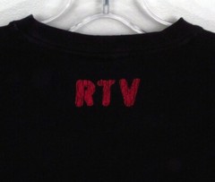 Sz L 2004 Rock The Vote DKNY JEANS Studded T-shirt ~ Black 95% Cotton 5% Spandex
