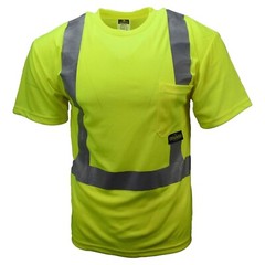 HI VIS SHORT SLEEVE T SHIRT ANSI CLASS 2 REFLECTIVE VISIBILITY ROAD WORK SAFETY