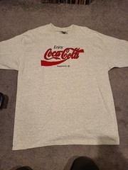 Vintage Single Stitch Coca-cola T Shirt! Size XL Made In USA Hanes NWOT Coke Gre