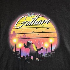 Alstyle Joker Visit Gotham T-Shirt Mens XL Black Graphic Retro Sunset Tee