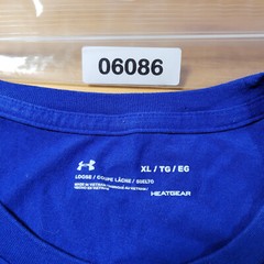Under Armour Heatgear Loose Fit Men’s Size XL Solid Blue Logo Crew-Neck T-Shirt