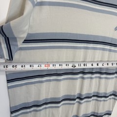 Hang Ten Light Blue L Men’s T-Shirt Striped Embroidered Logo Short Sleeve NWT