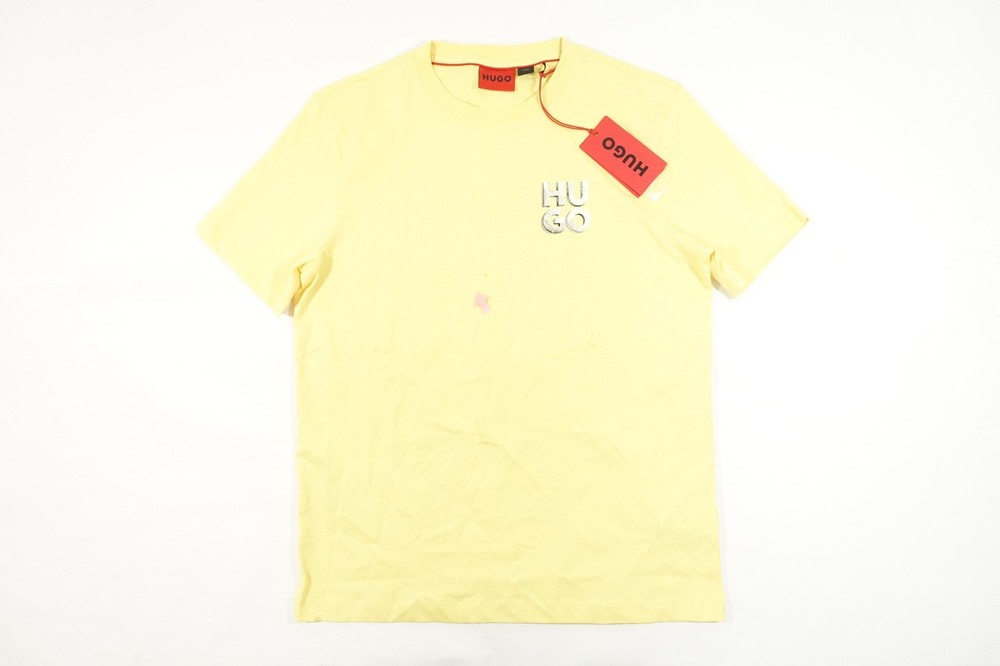 HUGO BOSS DETZINGTON 241 YELLOW SMALL LOGO TEE TSHIRT MENS DEFECT