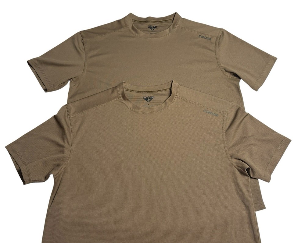 Lot Of 2 Condor Tactical Tee T-Shirt Mens Large LG Brown Undershirt Base layer