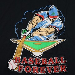 Vtg 90s Baseball Forever T-Shirt XL L USA Made Screen Stars Single Stitch Tee