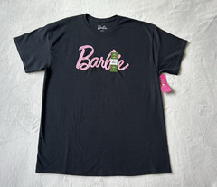 Barbie Mens Black ShortSleeve Crewneck Logo Graphic T- shirt Size XL (46-48) NEW