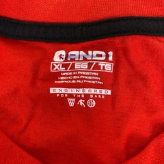 AND1 T-Shirt Basketball Boombox Streetwear Mens XL Red Graphic Sporty Tee *Wear*