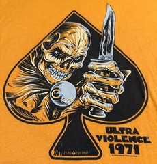 Zero Foxtrot ‘Ultra Violence 1971’ Skull Ace of Spades T-Shirt, Size XL