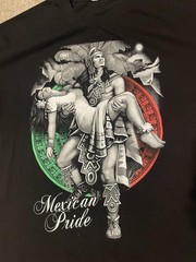 Mexican Pride Shirt Mens XL Black Aztec Warrior Mexico Graphic Tee Alstyle 1301
