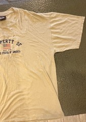 Old Varsity Brand Men’s Beige Property Of The USA Flag Graphic Tee XL