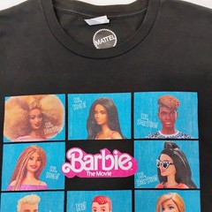 Barbie Mattel Unisex Men’s T-Shirt Size XL Graphic Print Black Crew Neck