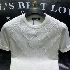 New Men Fashion Trend Knitted Short Sleeve Cotton Streetwear Summer T-Shirt
