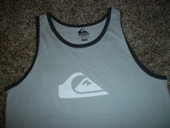 QUIKSILVER New NWT Mens Sleeveless Tank Top Shirt Gray Logo MEDIUM LARGE XL