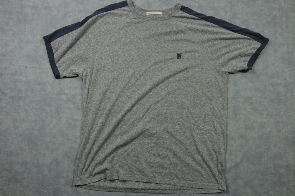 Marine Layer Shirt Mens Large Gray Raglan Athletic Tee Soft Re-Spun Logo Top