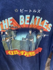 The Beatles Japanese Graphic Tee Shirt Men L Navy Blue Yellow Submarine Band