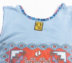 Vintage Hang Ten Shirt Mens Medium Blue Tank Top 70s Tee Southwestern Surf Brand