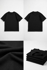 Oversized Black T-Shirt Men Plus Size 2XL-6XL 100% Cotton Heavyweight Boxy Fit