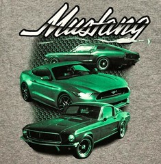 Ford Mustang T Shirt Mens XL Muscle Sports Car Tire Tread Licensed NEW