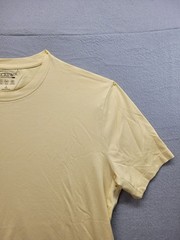 J. Crew Men Shirt L Yellow Crew Neck Short Sleeve Flat Front Breathable Pullover