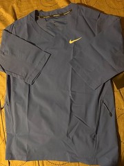 NIKE BASEBALL TRAINING #493 BLUE V COLLAR COOL ZONED S/S SHIRT SIZE M MEN $85.00