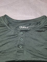Quince Henley Shirt Mens Large Green FlowKnit Ultra Soft Short Sleeve Stretch