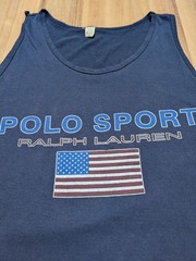 VINTAGE 90s POLO SPORT USA TANK WHITE MENS XL GREAT CONDITION SPOTS