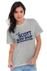 Keith Scott Body Shop Service and Repair Womens or Mens Crewneck T Shirt Tee