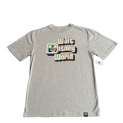 Walt Disney World Mens T Shirt Small Grey Marl Retro Disney Logo Chest 40″