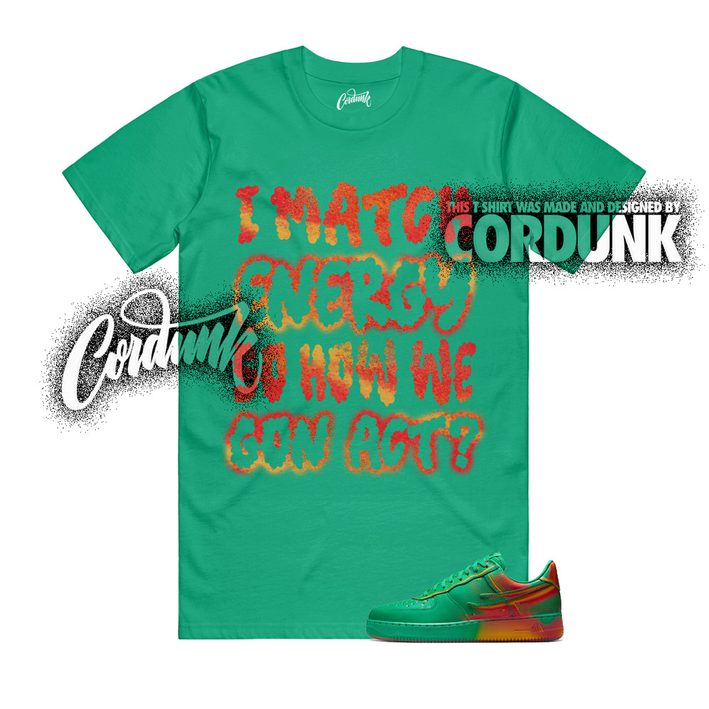 Air Force 1 Stadium Green Crimson Laser Orange Heat Map T Shirt Match MATCH
