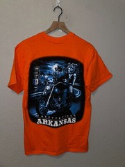 2009 Fayettevilla AK Arkansas Orange Motorcycle Biker Shirt Tee 2000s M Medium