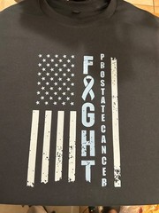 Fight Prostate Cancer Awareness Flag Unisex Gildan T-Shirt Size S-3XL